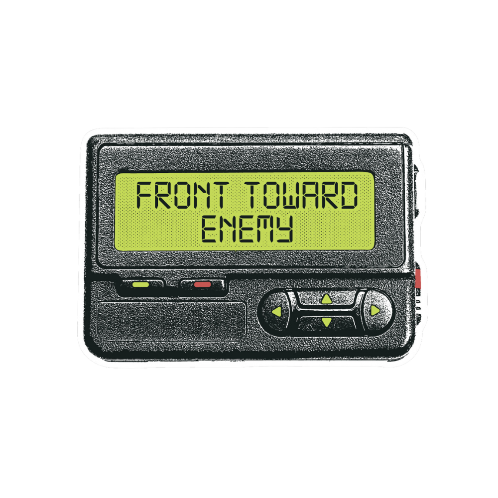 Front Toward Enemy Pager Sticker