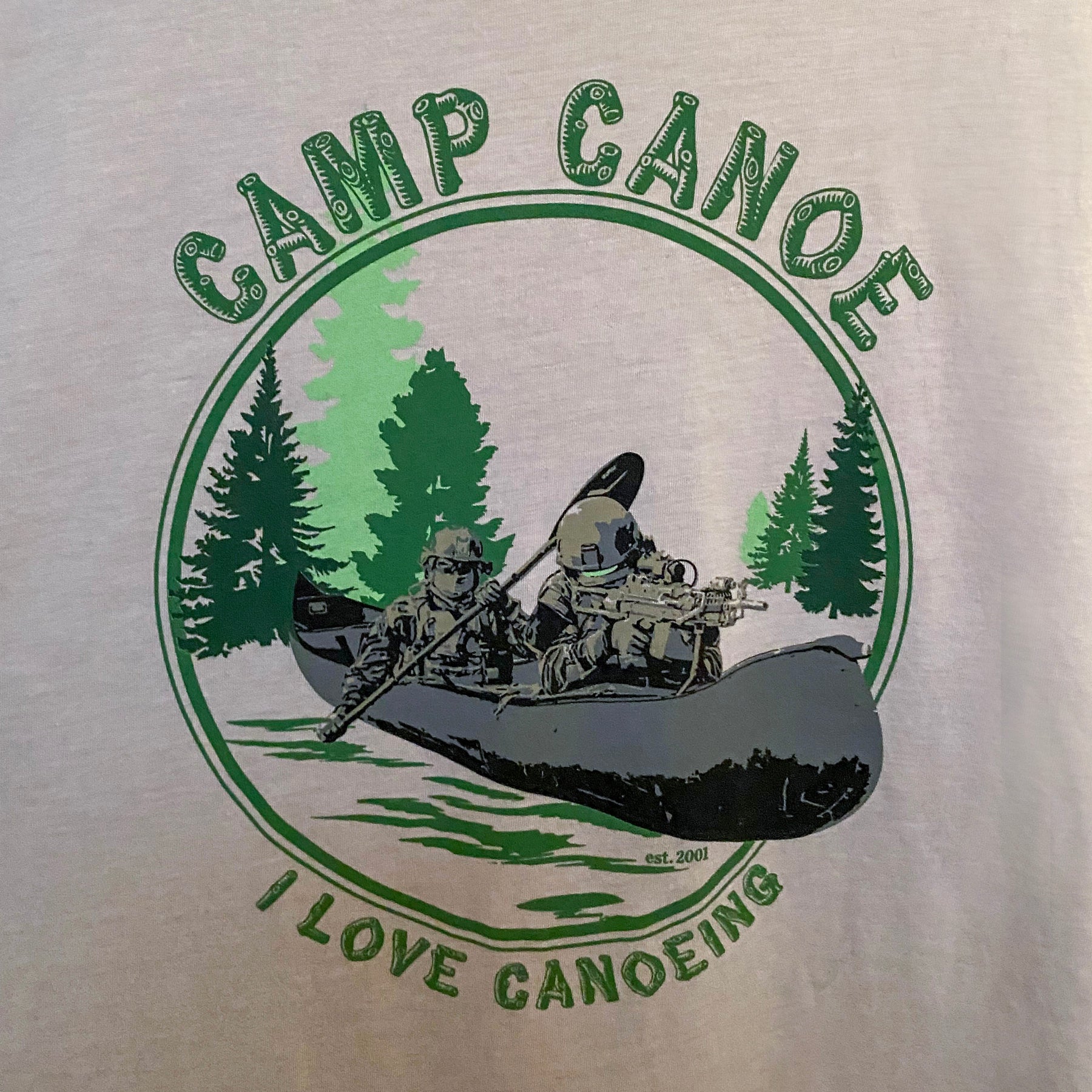 Camp canoe cream tee close up RJO