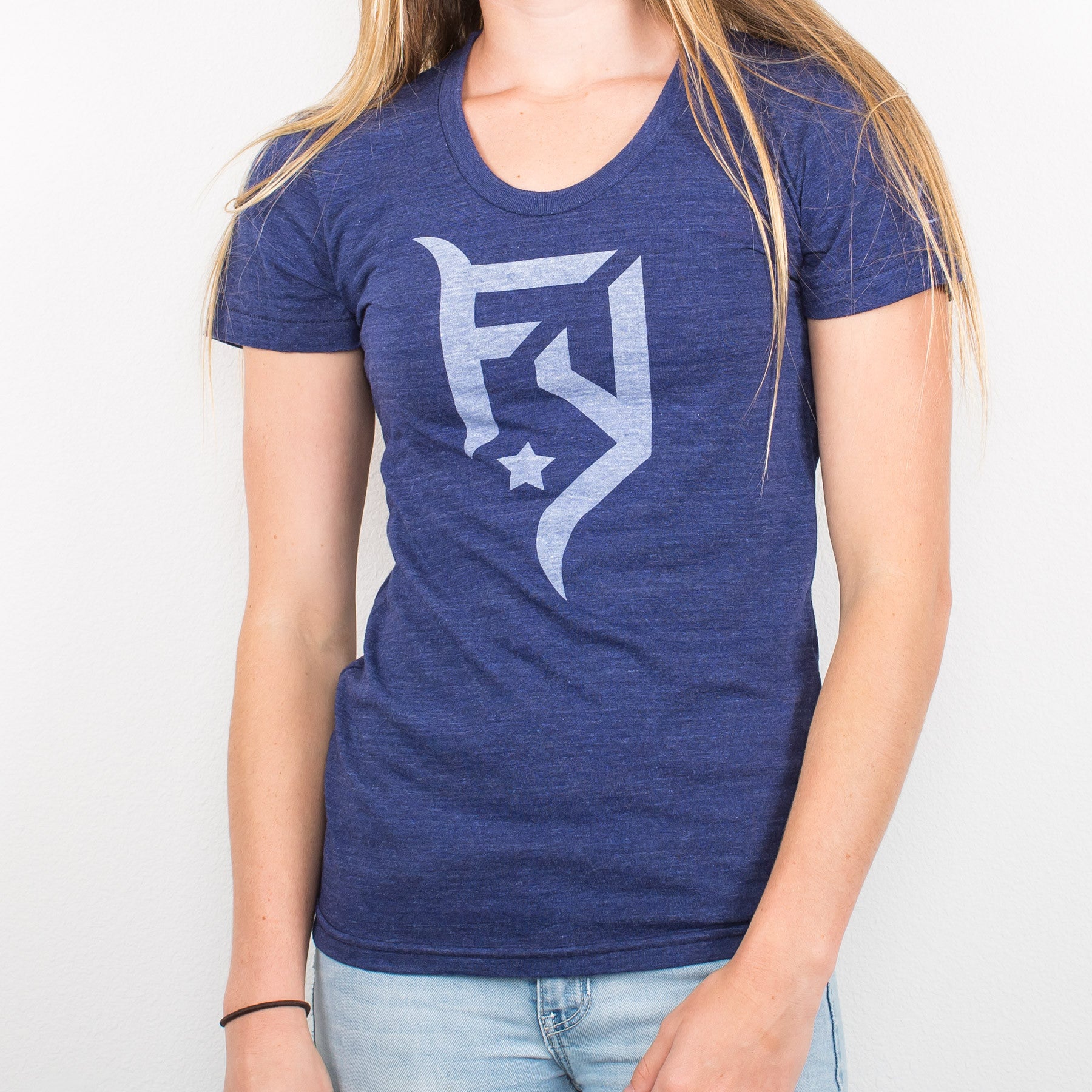 Fix yourself emblem graphic women's tee navy RJO