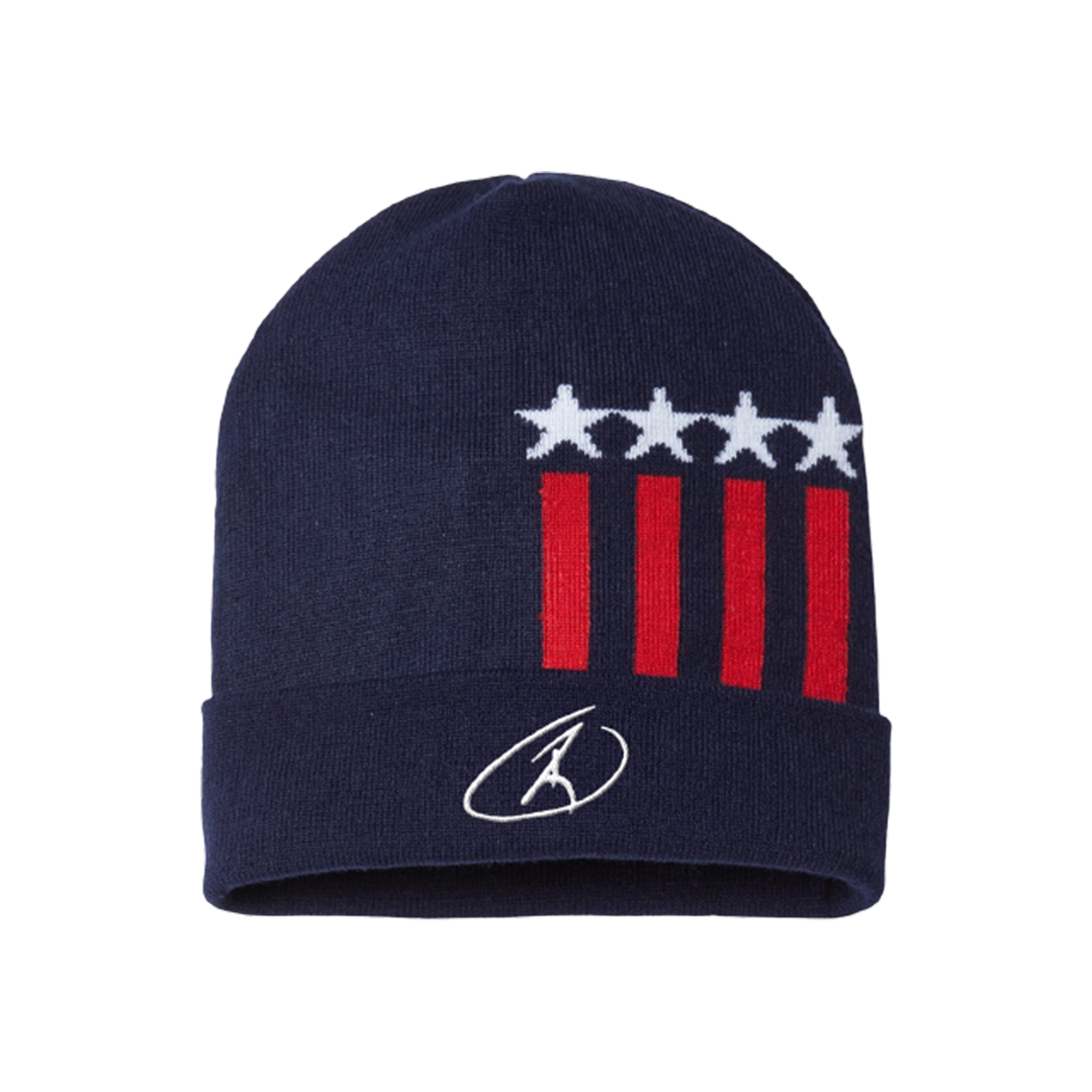 Navy flag beanie RJO