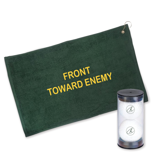Front toward enemy golf towel golf ball bundle RJO