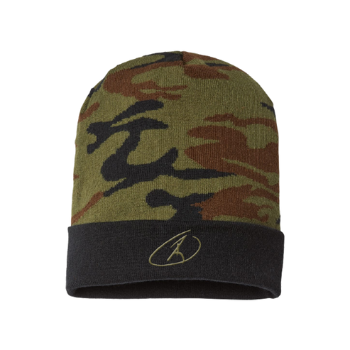 Camo RJO logo beanie