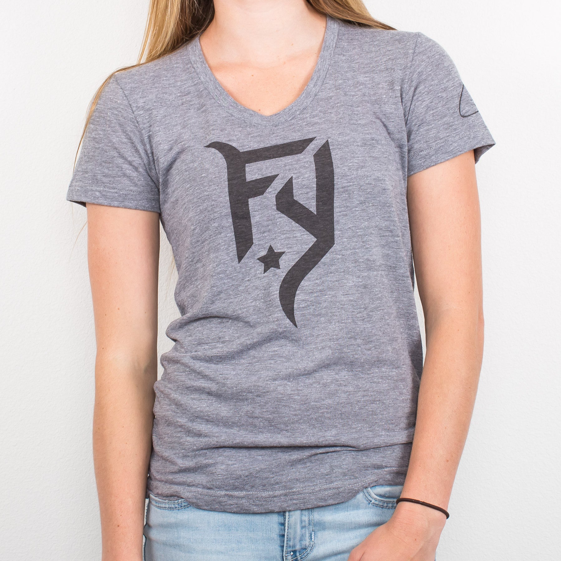 Fix yourself emblem graphic women's tee grey RJO