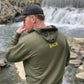 Front toward enemy army green hoodie back on RJO
