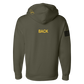 Front toward enemy army green hoodie product shot back RJO
