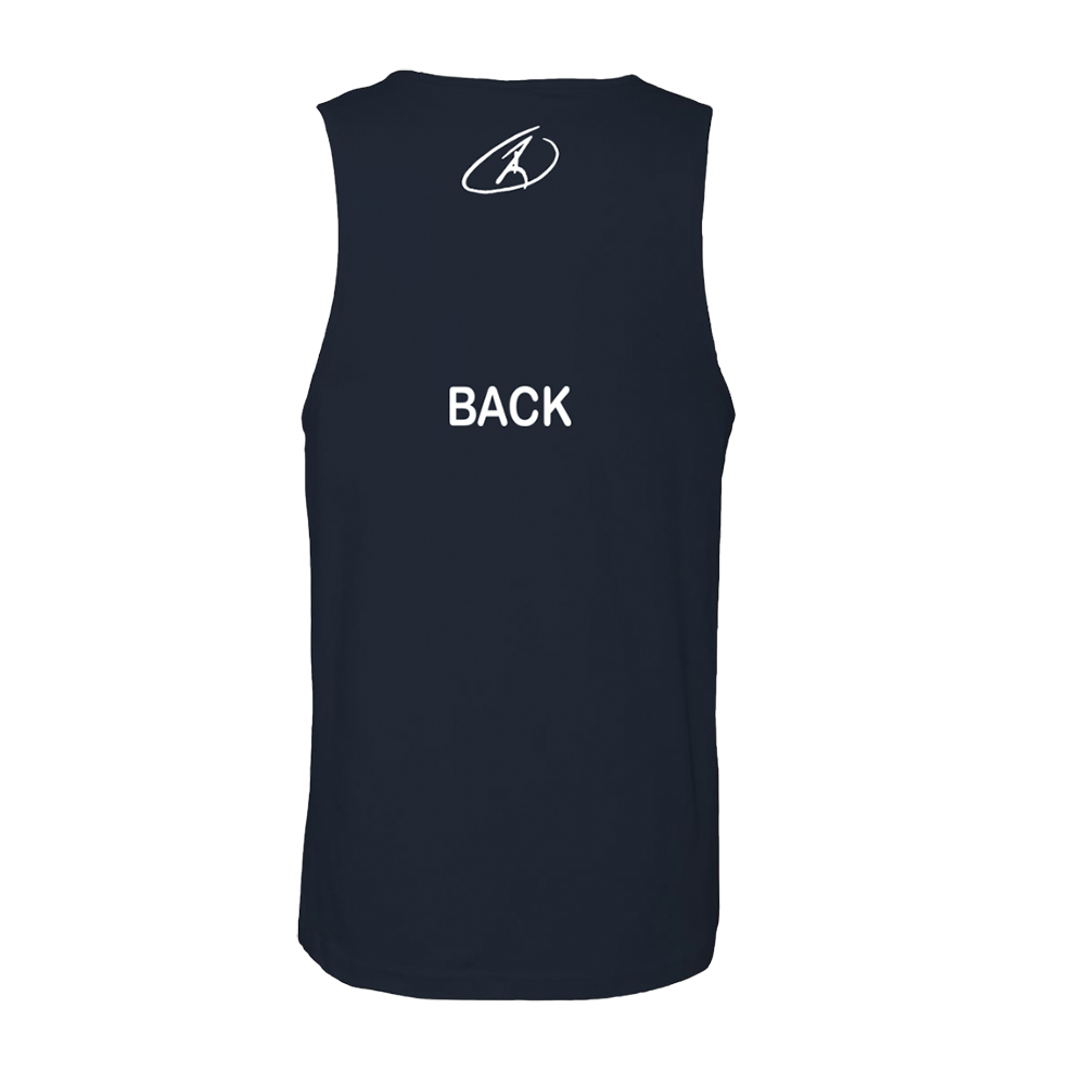 Front toward enemy flag text navy tank back RJO