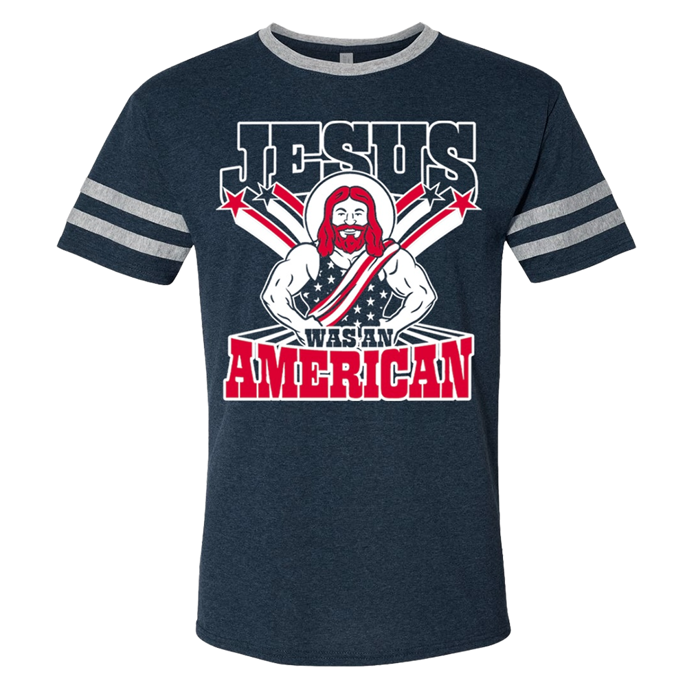 Jesus was an American graphic navy tee RJO