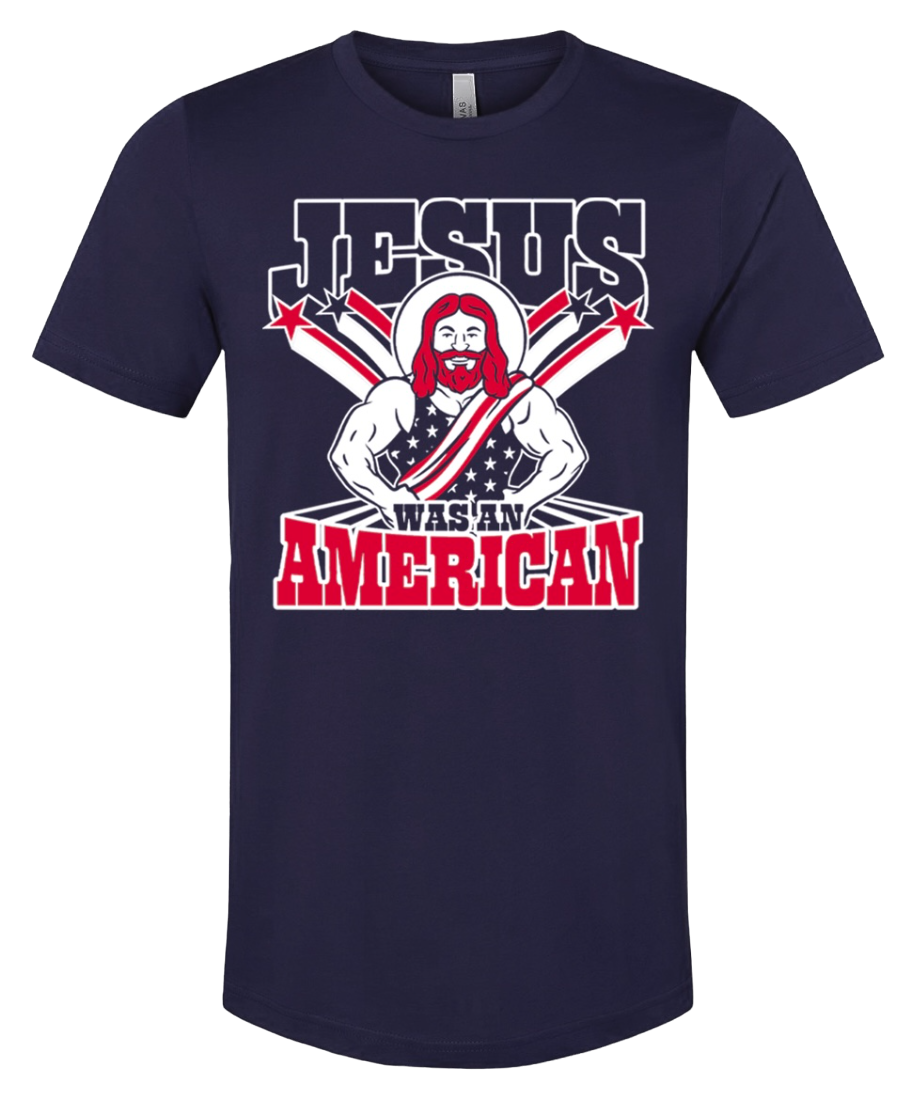 Jesus was an American tee blue RJO