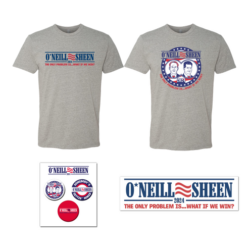 O'Neill / Sheen campaign bundle with 2 tees, button pack, and bumper sticker RJO