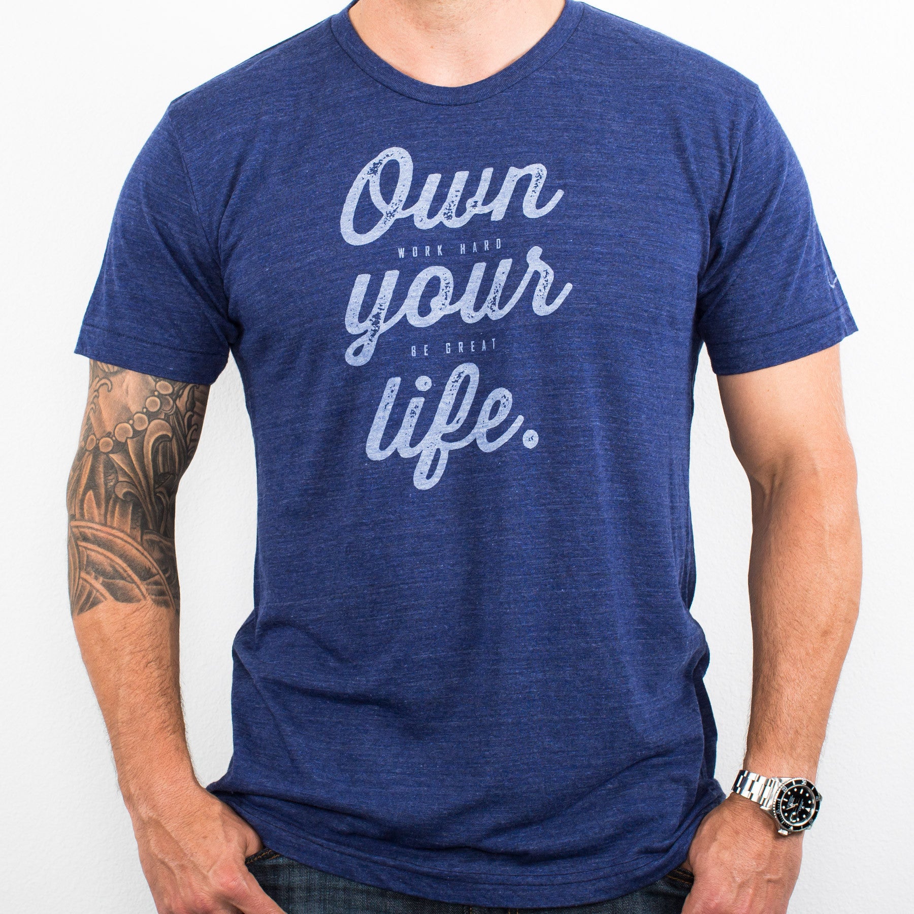 Own your life men's navy tee RJO