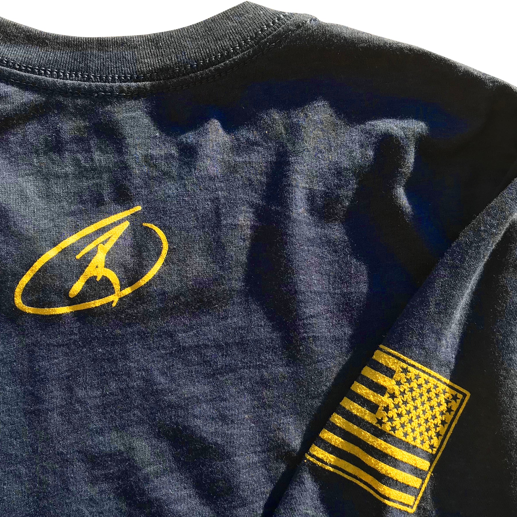 Shipmate navy tee back up close RJO
